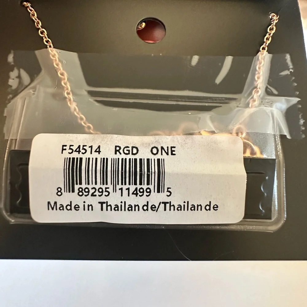 Coach Signature Pave‎ Bar Necklace in rose gold tone NWT